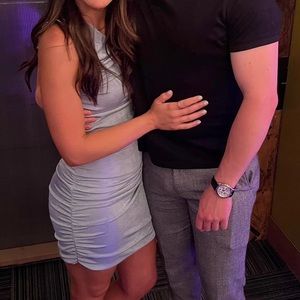 One shoulder ruched dress